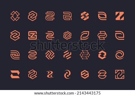set off monogram letter Z logo design