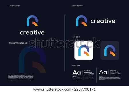 Initial Letter R Logo Design, R Letter Logo, Technology Company concept and Idea R logo, Data, Vector Icon Template elements Modern Corporate