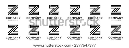 Set of letter Z logo. Icon design. Template elements - Collection of vector sign