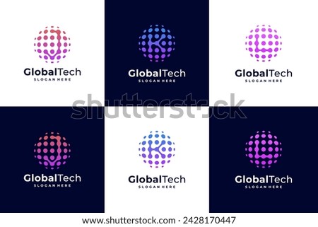 Letter J, K, L logo design vector with tech design template