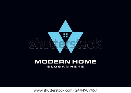 House logo design with creative letter W concept