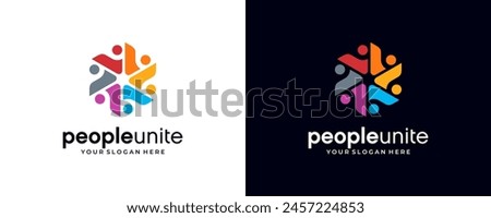 creative people community logo design vector