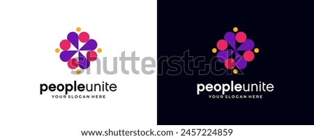 people community logo simple modern corporate logo design vector illustrations