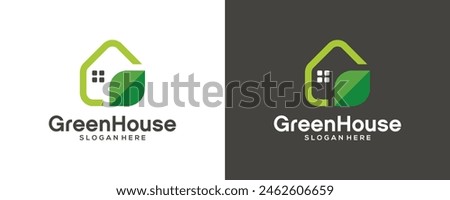 Creative Green House Logo Template Design Vector Illustration