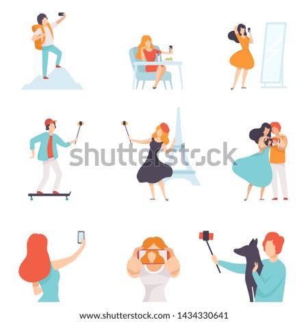 Similar – Image, Stock Photo Faceless person taking photo of Hispanic woman