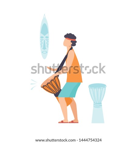 Similar – Image, Stock Photo Man playing djembe in Morocco, Africa.