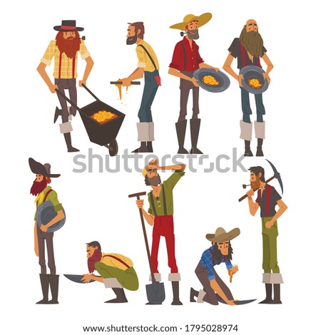 Shutterstock Puzzlepix Cartoon gold prospector vectors (54). shutterstock puzzlepix