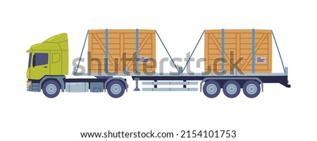 Cargo Truck as Freight Delivery Logistics Service Vector Illustration