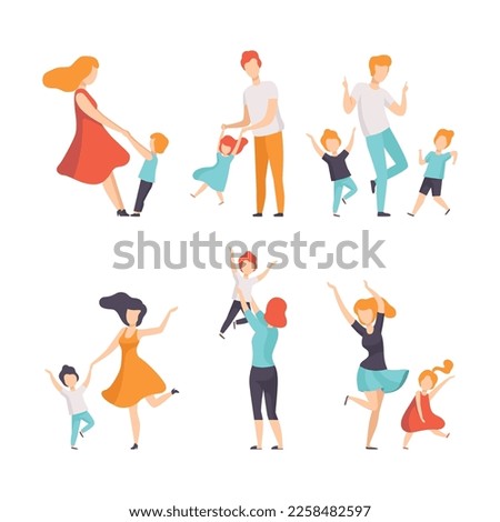 Similar – Image, Stock Photo Happy faceless mother playing with baby in bedroom