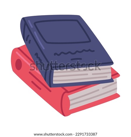 Two books. Science, hobby, library, book store, university, back to school concept cartoon vector illustration