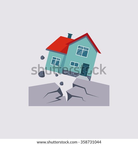 Earthquake Insurance Colourful Vector Illustration flat style