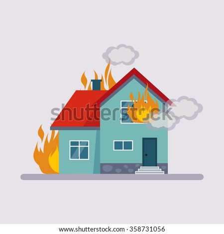 Fire Insurance Colourful Vector Illustration flat style