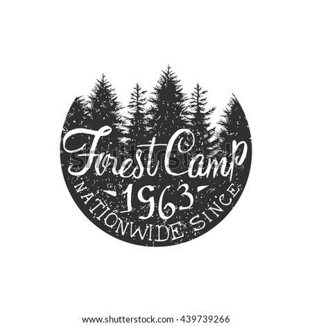 Round Forest Camp Vintage Emblem