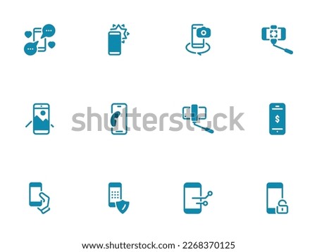 Simple vector icon on a theme mobile phone