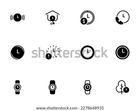 Simple vector icon on a theme wrist watch, dial