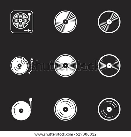 Icons for theme vinyl. Black background