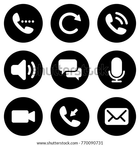 Set of simple icons on a theme phone call, vector design collection. flat sign, symbol element object. illustration, isolated. White background