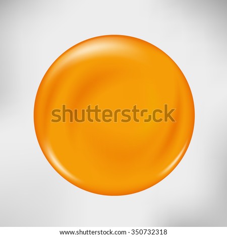 Realistic honey drops. Vector illustration of yellow ink dot.  Amber shape with gradients and highlights. Abstract texture for your desing and business.