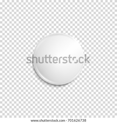 Realistic white badge. Paper shadow blank. Web banner. Element for advertising and promotional message isolated on transparent background. Abstract vector illustration for your design and business