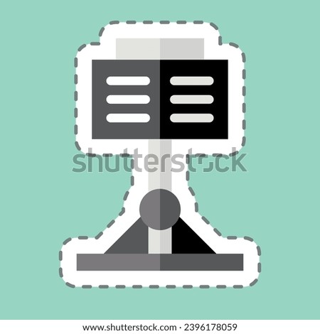 Sticker line cut Music Stand. related to Theatre Gradient symbol. simple design editable. simple illustration