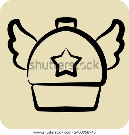 Icon Arale Hat. related to Hat symbol. hand drawn style. simple design editable. simple illustration