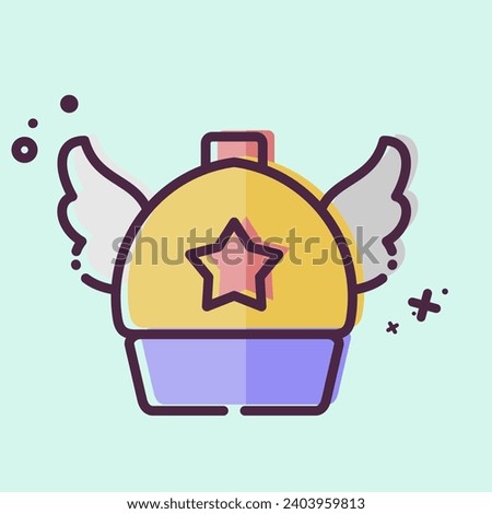 Icon Arale Hat. related to Hat symbol. MBE style. simple design editable. simple illustration