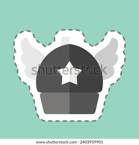Sticker line cut Arale Hat. related to Hat symbol. simple design editable. simple illustration