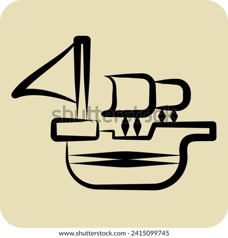 Icon Spanish Ship. related to Spain symbol. hand drawn style. simple design editable. simple illustration
