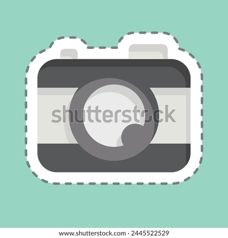 Sticker line cut Camera. related to Entertainment symbol. simple design illustration