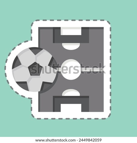 Sticker line cut Sport Field. related to Football symbol. simple design illustration