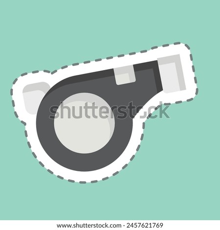Sticker line cut Whistle. related to Security symbol. simple design illustration
