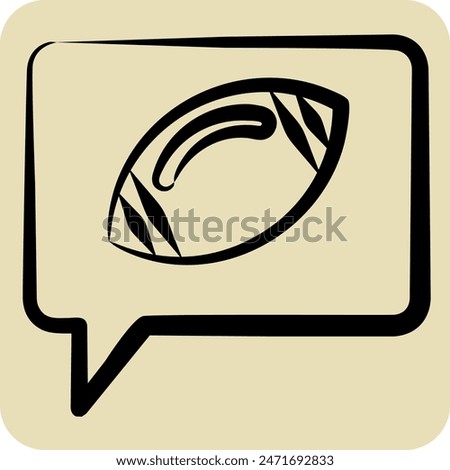 Icon Speech Bubble. related to Rugby symbol. hand drawn style. simple design illustration