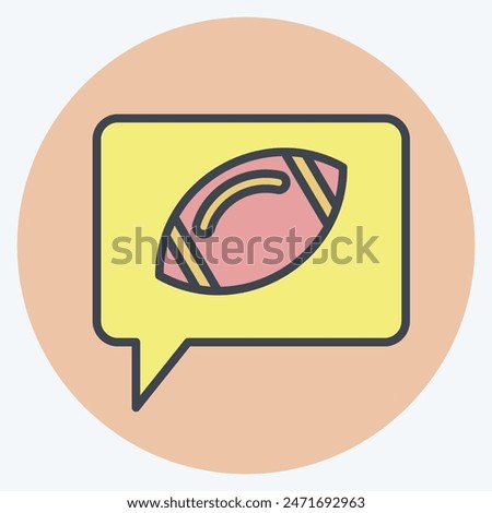 Icon Speech Bubble. related to Rugby symbol. color mate style. simple design illustration
