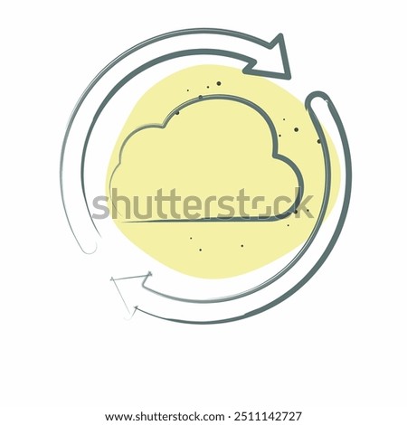 Icon Cloud Reload. related to Network symbol. Color Spot Style. simple illustration