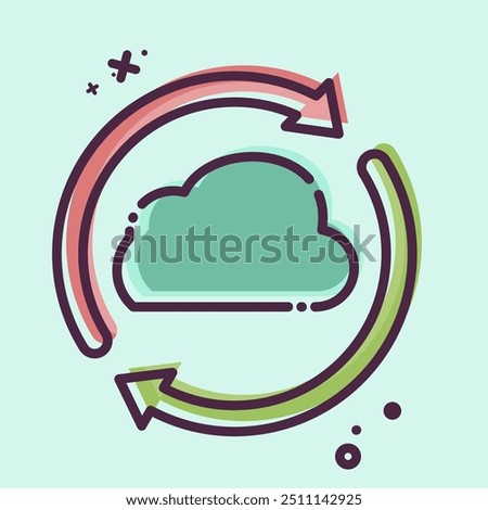 Icon Cloud Reload. related to Network symbol. MBE style. simple illustration