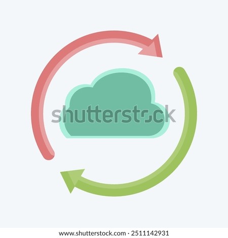 Icon Cloud Reload. related to Network symbol. flat style. simple illustration