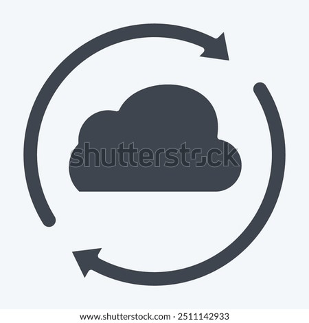 Icon Cloud Reload. related to Network symbol. glyph style. simple illustration