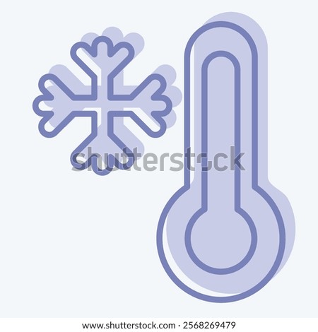 Icon Temperature. related to Winter symbol. two tone style. simple illustration