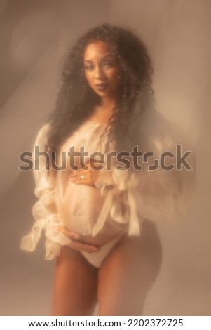 Beautiful Pregnant Black Woman. photo photographic studio Imagine de stoc © 