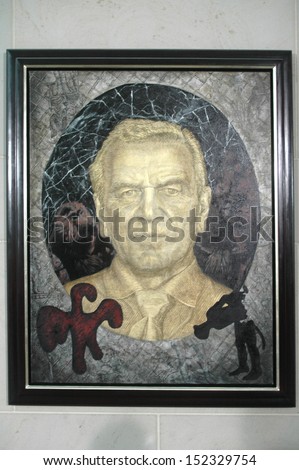 JULY 10, 2007 - BERLIN: the official portrait painting of former Chancellor Gerhard Schroder (by Jorg Immendorff) - official presentation of the portrait painting in the Chanclery in Berlin.