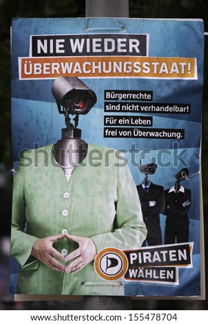 SEPTEMBER 21, 2013 - BERLIN: an election poster of the \