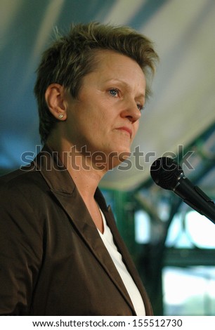 AUGUST 12, 2005 - BERLIN: Renate Kuenast at an election rally of the Green Party in Berlin.