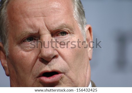 SEPTEMBER 16, 2005 - BERLIN: Lothar Bisky at a party election rally of the PDS Linkspartei (Socialist Party) on the Schlossplatz in Berlin.
