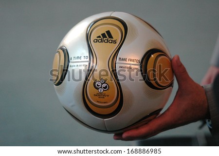 JULY 6, 2006 - BERLIN: the official football used in the finals of the soccer world championship in Berlin, presented in the Chanclery in Berlin.