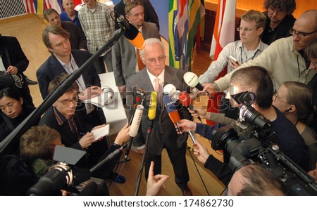 APRIL 5, 2006 - BERLIN: Franz Beckenbauer at  a meeting of the German Foreign Minister with members of the organizational committee of the Soccer World Championship, Foreign Ministry, Berlin.