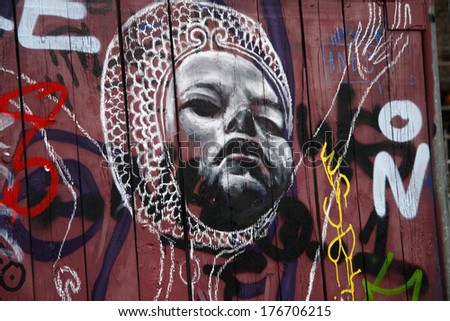 JULY 2010 - BERLIN: street art/ graffiti, Berlin-Friedrichshain.