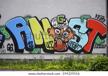 CIRCA APRIL 2014 - BERLIN: street art/ graffiti \
