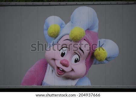 JUNE 16, 2014 - BERLIN: the image of a tele tubby on a boot at the \