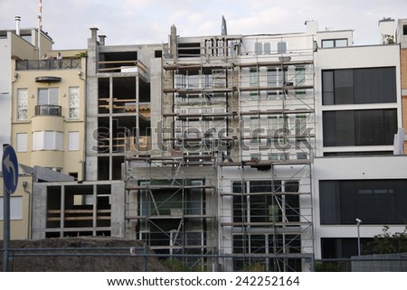 CIRCA JUNE 2008 - BERLIN: construction work: building expensive town houses in the Miutte district of Berlin.