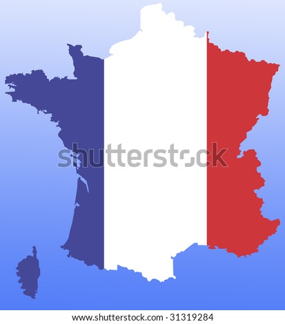 Symbolic Image: France: Outline And Flag Stock Photo 31319284 ...